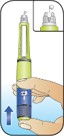 Press and hold dose button illustration