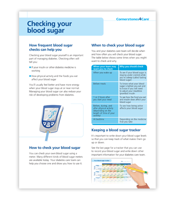 Checking blood sugar worksheet